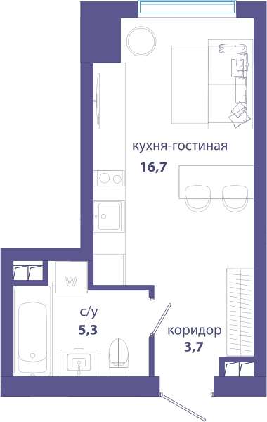 Событие, Событие 4 Москва — планировка Студия