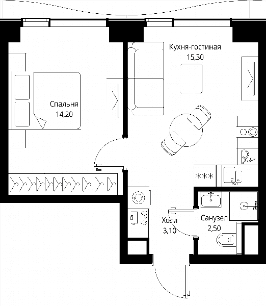 Cityzen Москва — планировка 1