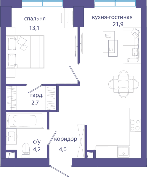 Событие, Событие 4 Москва — планировка 1