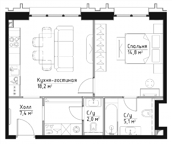 Павелецкая Сити Москва — планировка 1