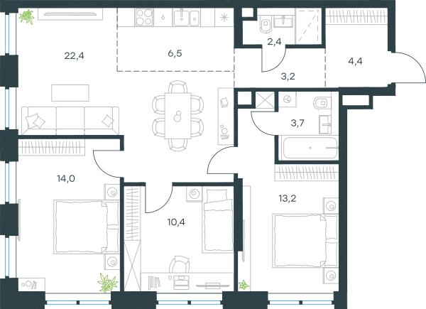 Level Причальный Москва — планировка 4