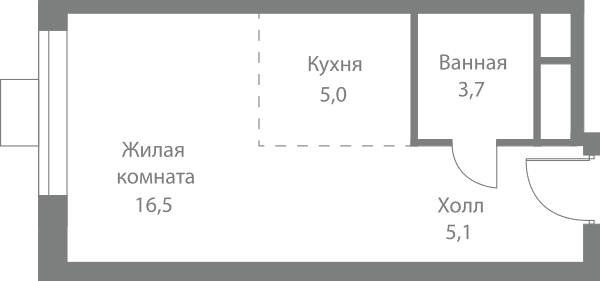 Stellar City Москва — планировка Студия