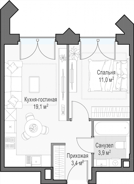 Достижение Москва — планировка 1