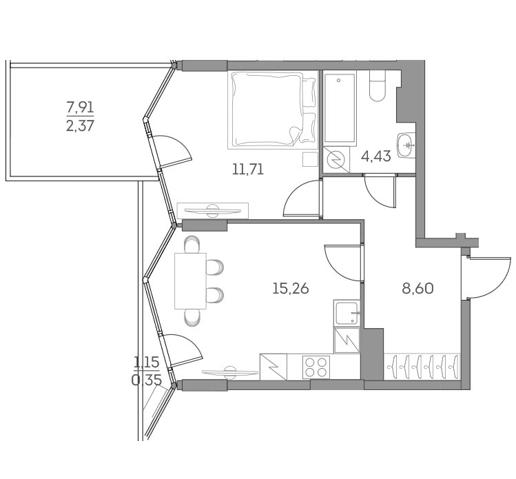 Аквилон BESIDE 2.0 Москва — планировка 1
