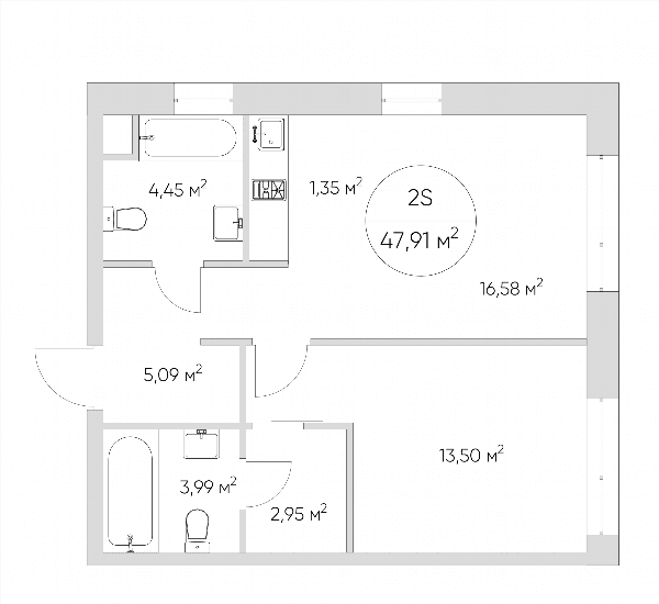 Nice loft Москва — планировка 2-комнатные апартаменты