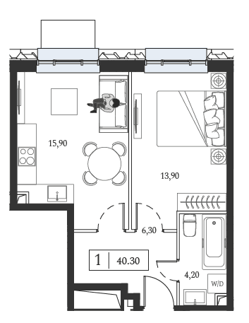 Dream Towers Москва — планировка 1