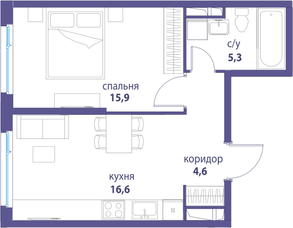 Символ, Независимость Москва — планировка 1