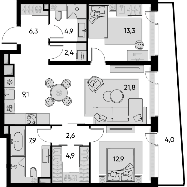 Pride-home Москва — планировка 3