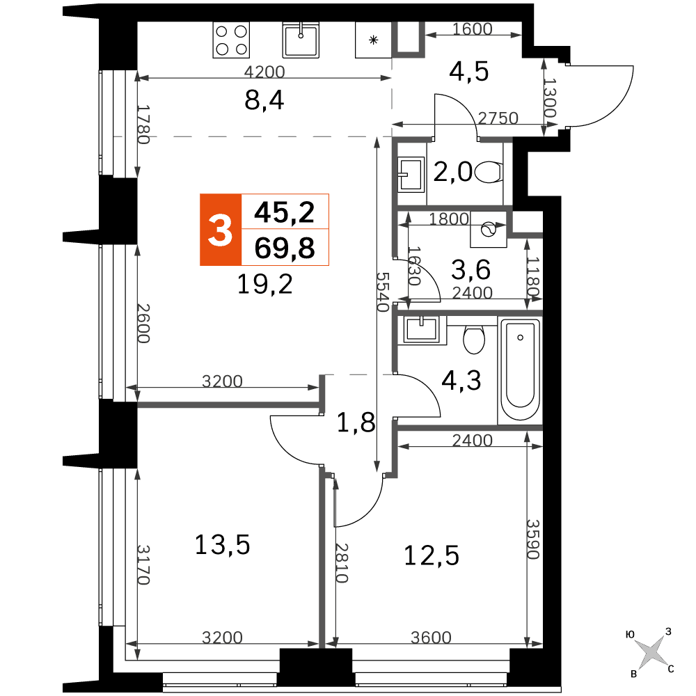 Amber City Москва — планировка 3