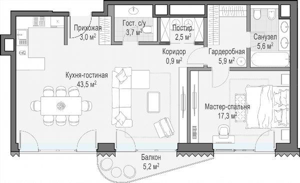Лаврушинский Москва — планировка 2