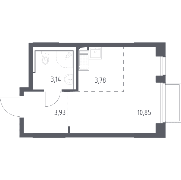Томилино Парк Москва — планировка Студия