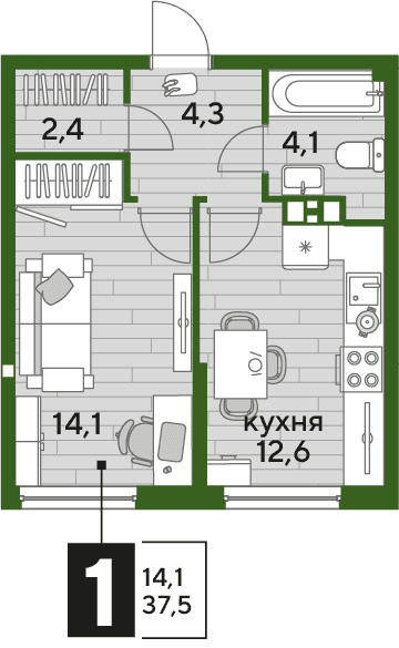 DOGMA PARK Краснодар — планировка 1