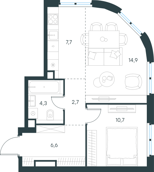 Level Нижегородская Москва — планировка 2
