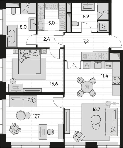 Pride-home Москва — планировка 3