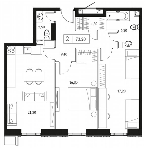 Dream Towers Москва — планировка 2