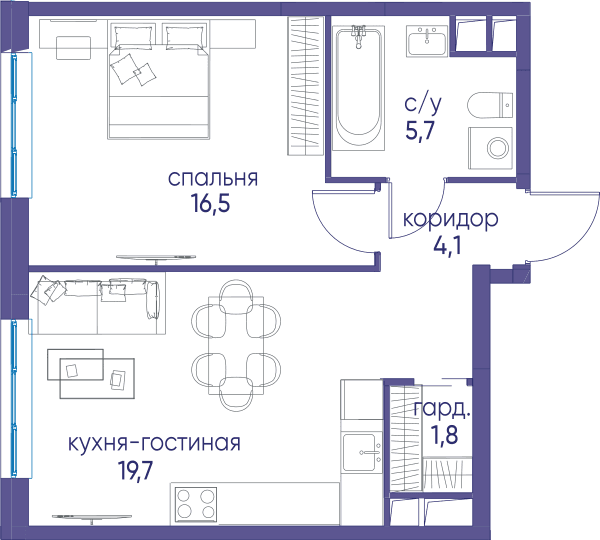 Остров, Остров.5 Москва — планировка 1