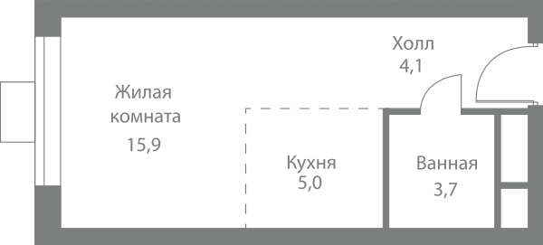 Stellar City Москва — планировка Студия