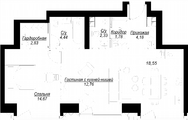 Hide Москва — планировка 2