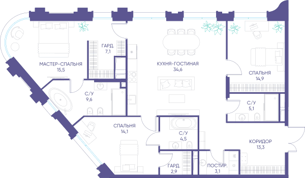 ДОМ XXII Москва — планировка 3