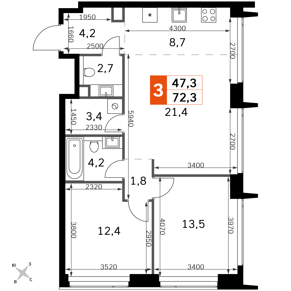 Amber City Москва — планировка 3