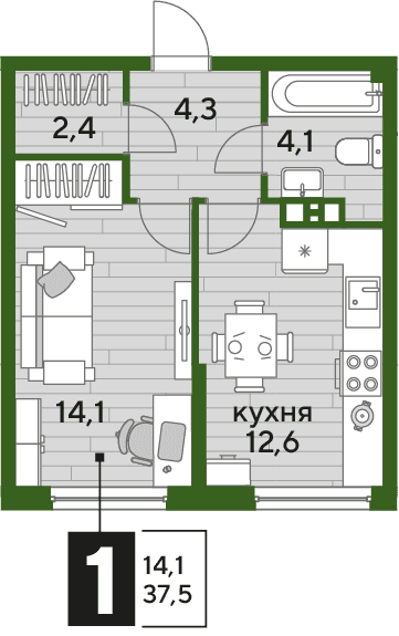 DOGMA PARK Краснодар — планировка 1