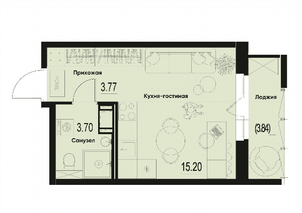 iD Murino III Санкт-Петербург — планировка Студия
