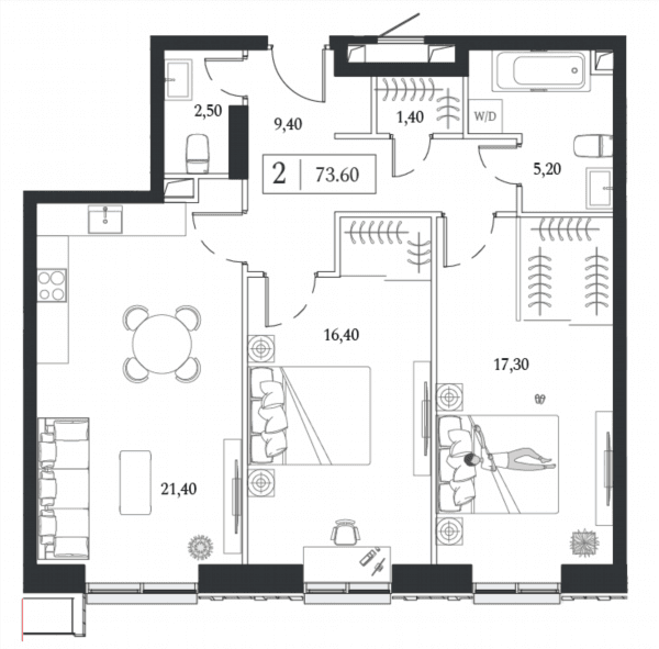 Dream Towers Москва — планировка 3