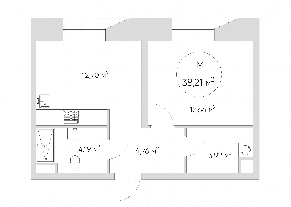 Nice loft Москва — планировка 1-комнатные апартаменты
