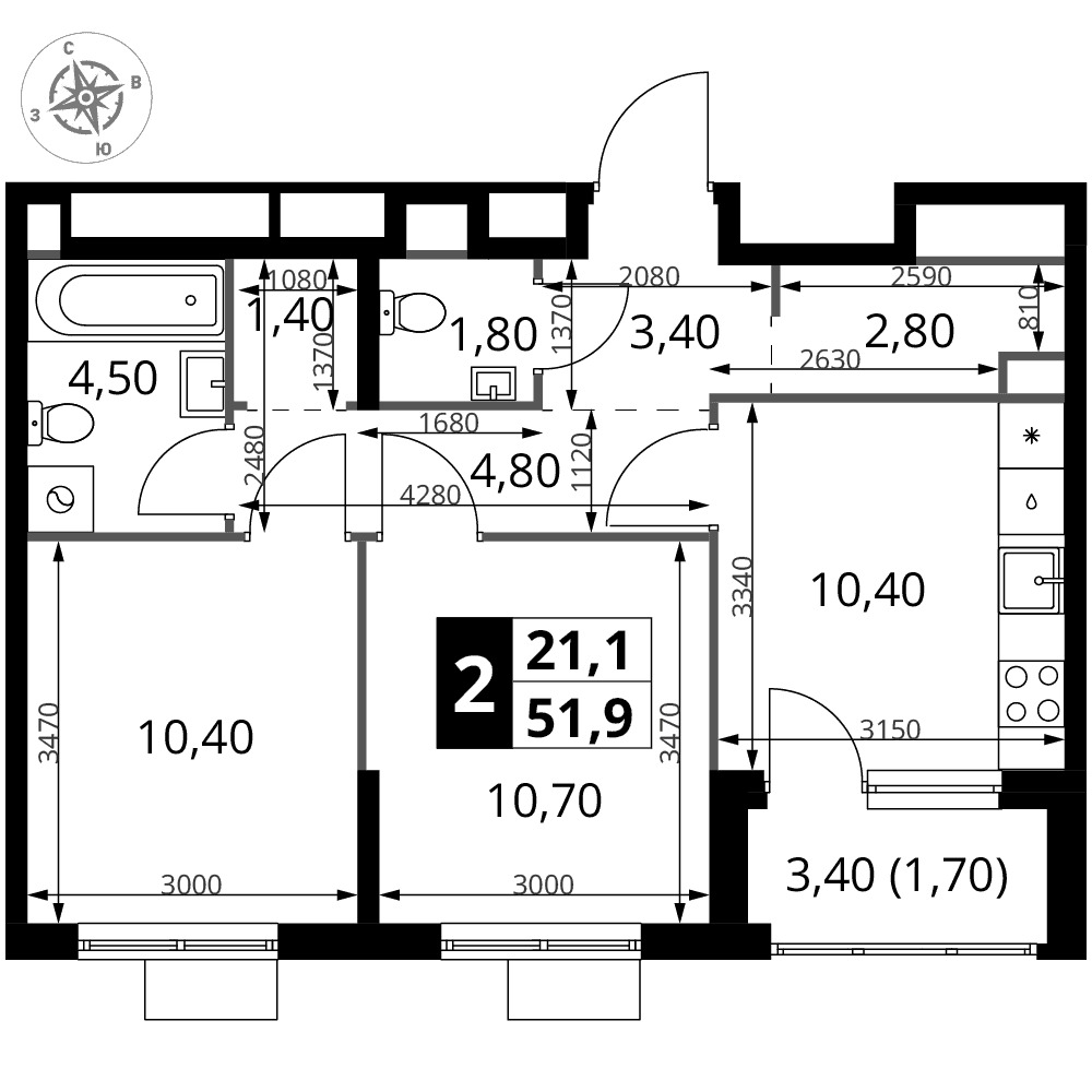 1-й Химкинский Химки — планировка 2
