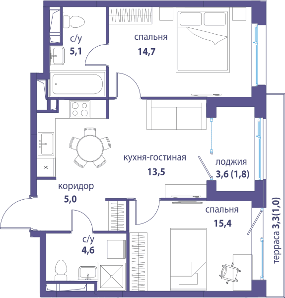 Символ, Независимость Москва — планировка 2