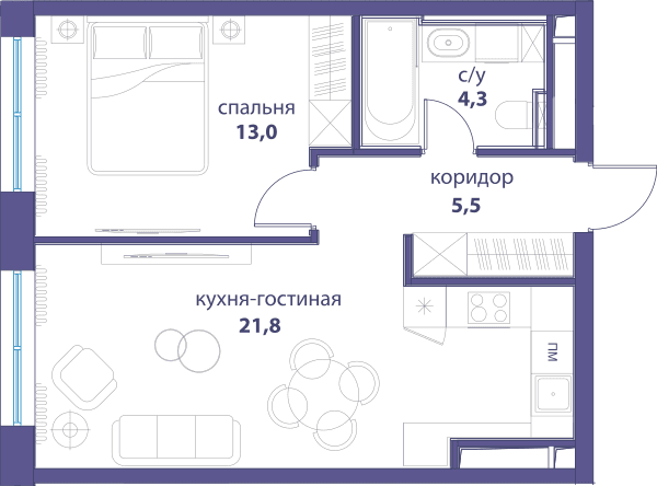 Событие, Событие-5 Москва — планировка 1