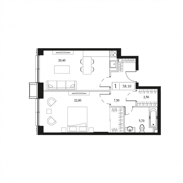 Dream Towers Москва — планировка 1