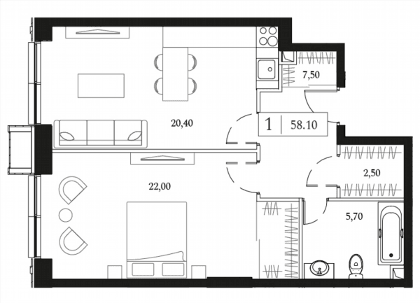 Dream Towers Москва — планировка 1
