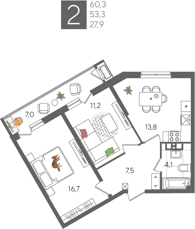 Рекорд 2 Краснодар — планировка 2