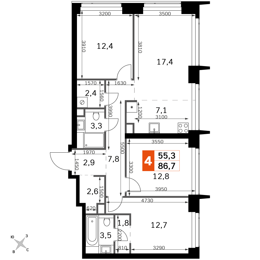 Amber City Москва — планировка 4