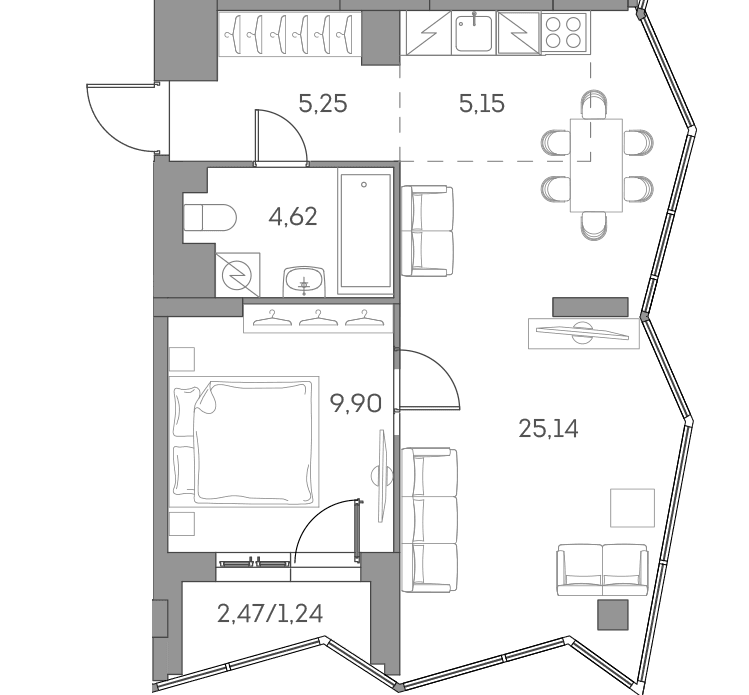 Аквилон BESIDE 2.0 Москва — планировка 1
