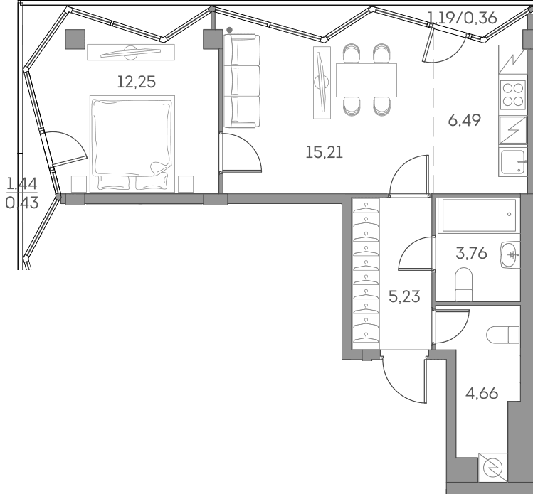 Аквилон BESIDE 2.0 Москва — планировка 1