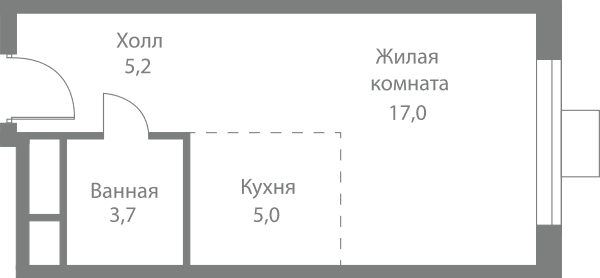 Stellar City Москва — планировка Студия