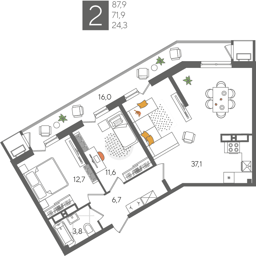 Рекорд 2 Краснодар — планировка 2