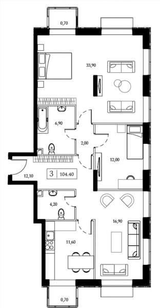 Dream Towers Москва — планировка 3