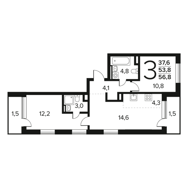 Заречный Москва — планировка 4