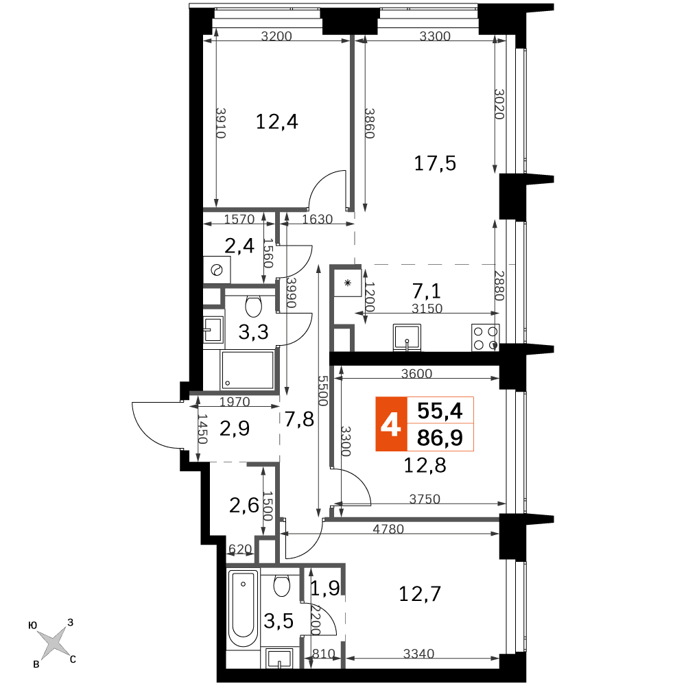 Amber City Москва — планировка 4