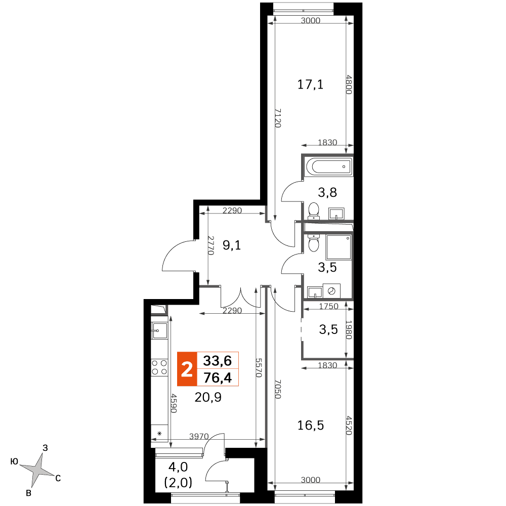 Sky Garden Москва — планировка 2