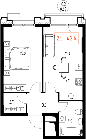Skolkovo ONE Москва — планировка 2