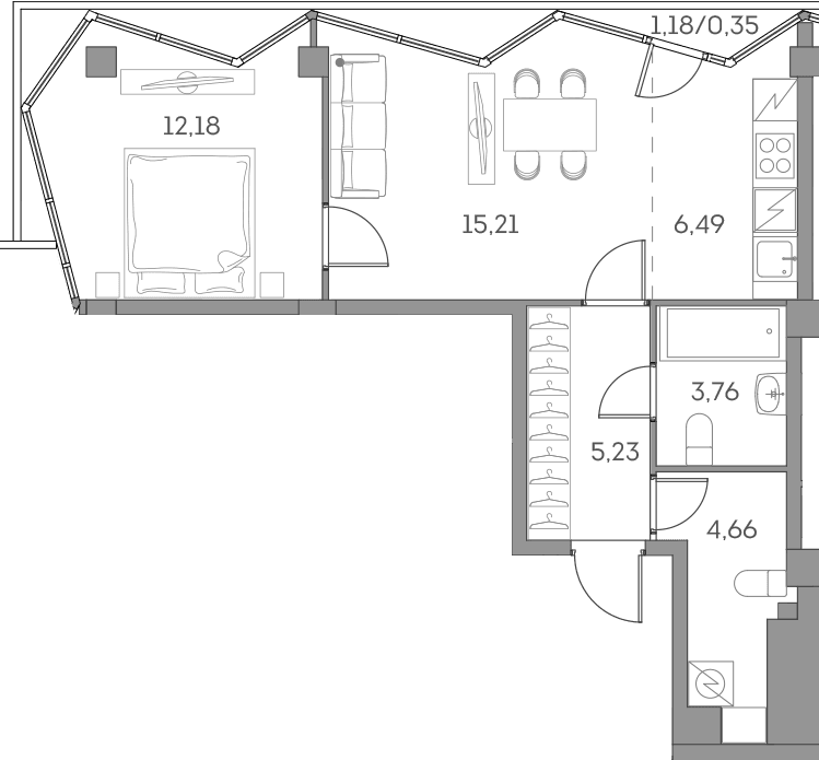 Аквилон BESIDE 2.0 Москва — планировка 1