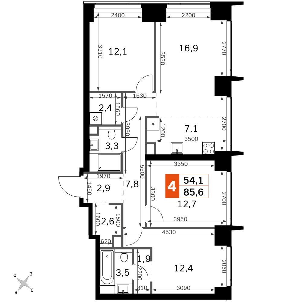 Amber City Москва — планировка 4