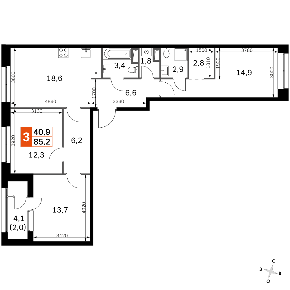 Sky Garden Москва — планировка 3