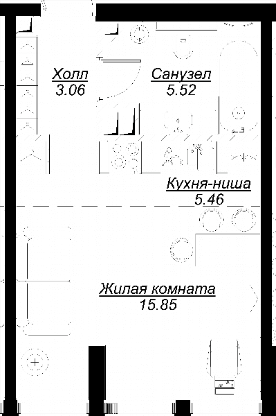 MOD Москва — планировка Студия