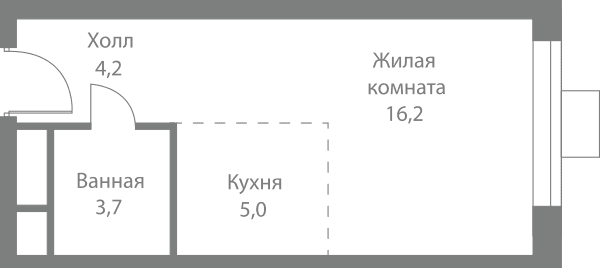 Stellar City Москва — планировка Студия
