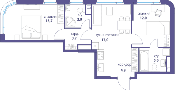 Символ, Независимость Москва — планировка 2